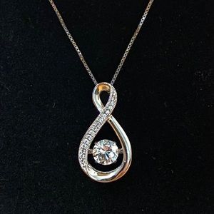 Silver / White Sapphire Infinity Necklace
